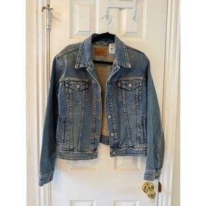 Levi's Denim Trucker Jacket Women's XL Blue Stretch Classic Button Front